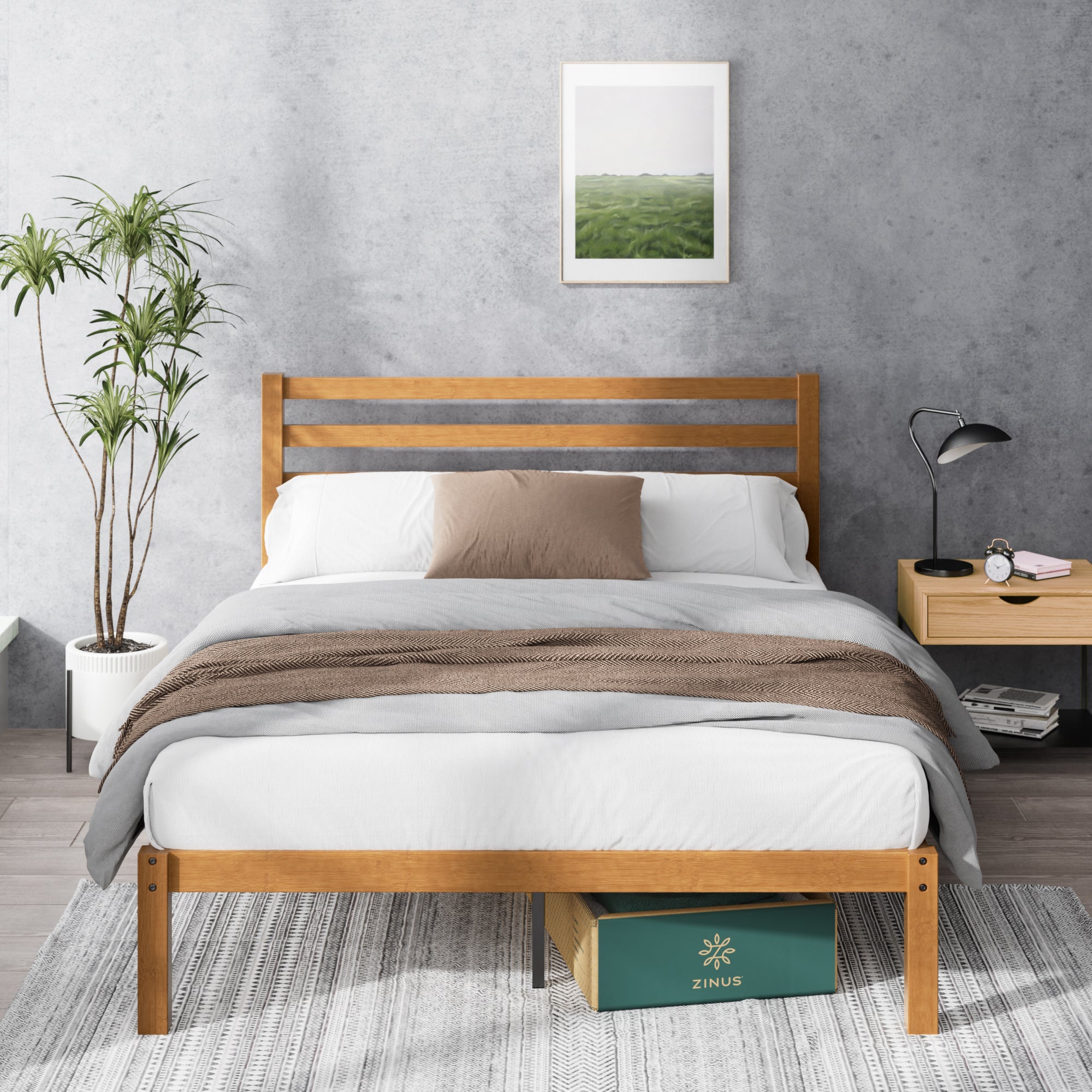 Leah wooden platform bed Zinus