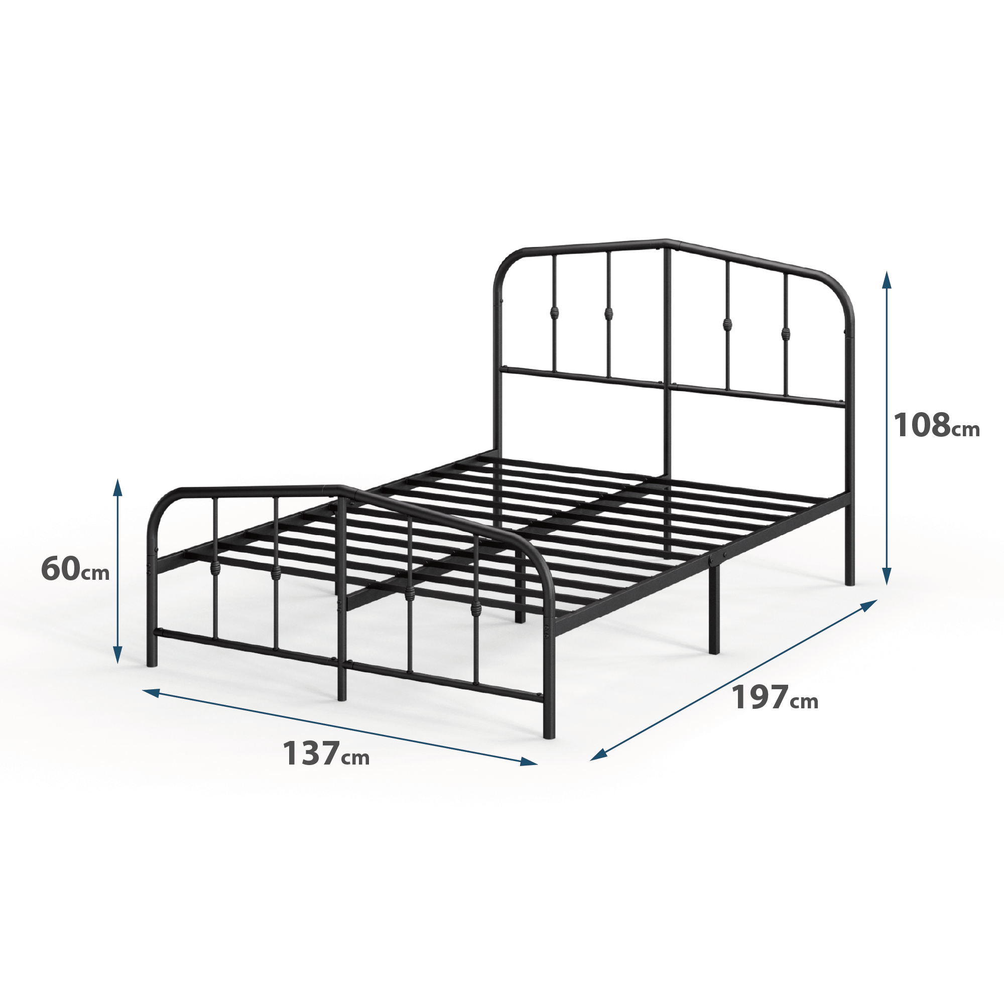 Zinus white metal online bed frame
