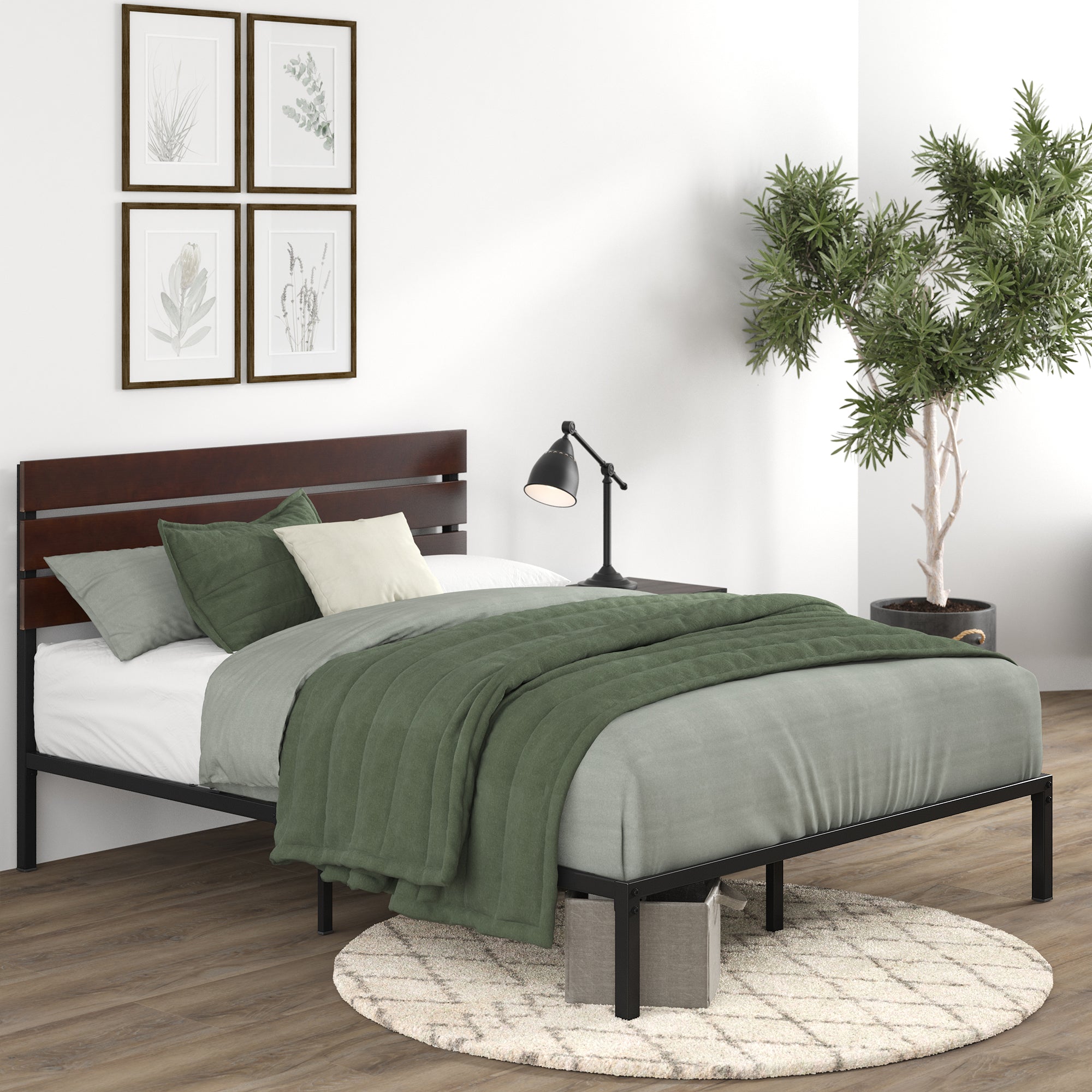 Figari Bamboo and Metal Bed Frame