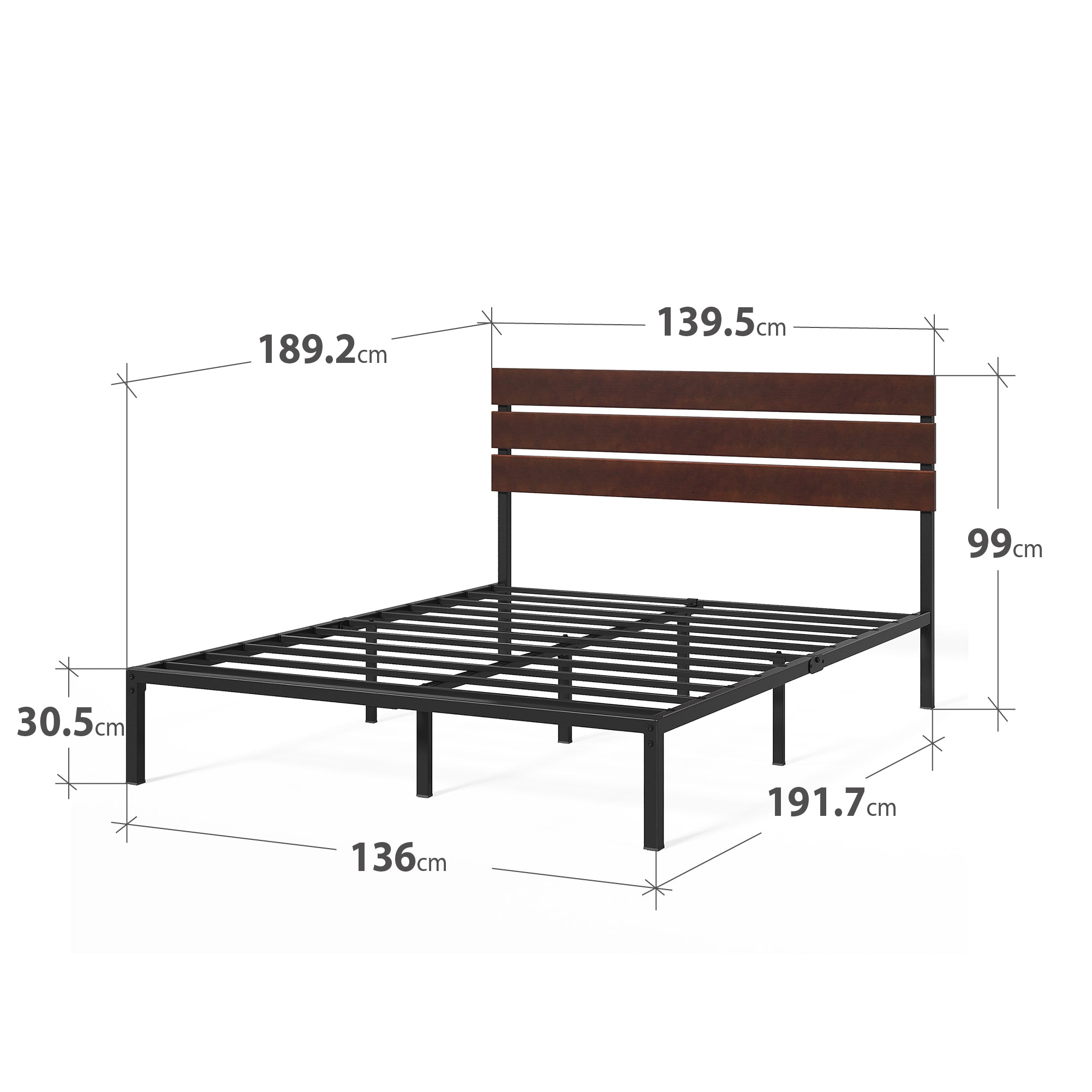 Figari Bamboo and Metal Bed Frame