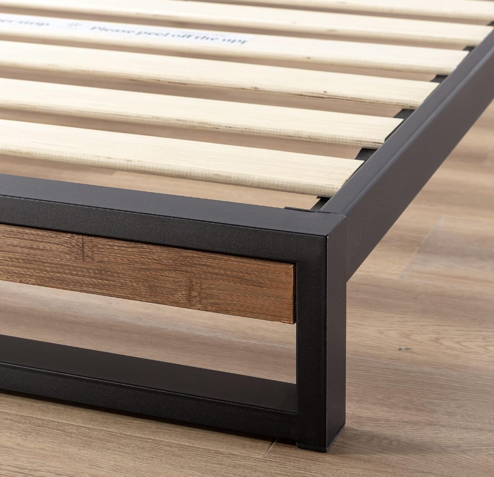 Suzanne Metal and Bamboo Bed Frame Zinus