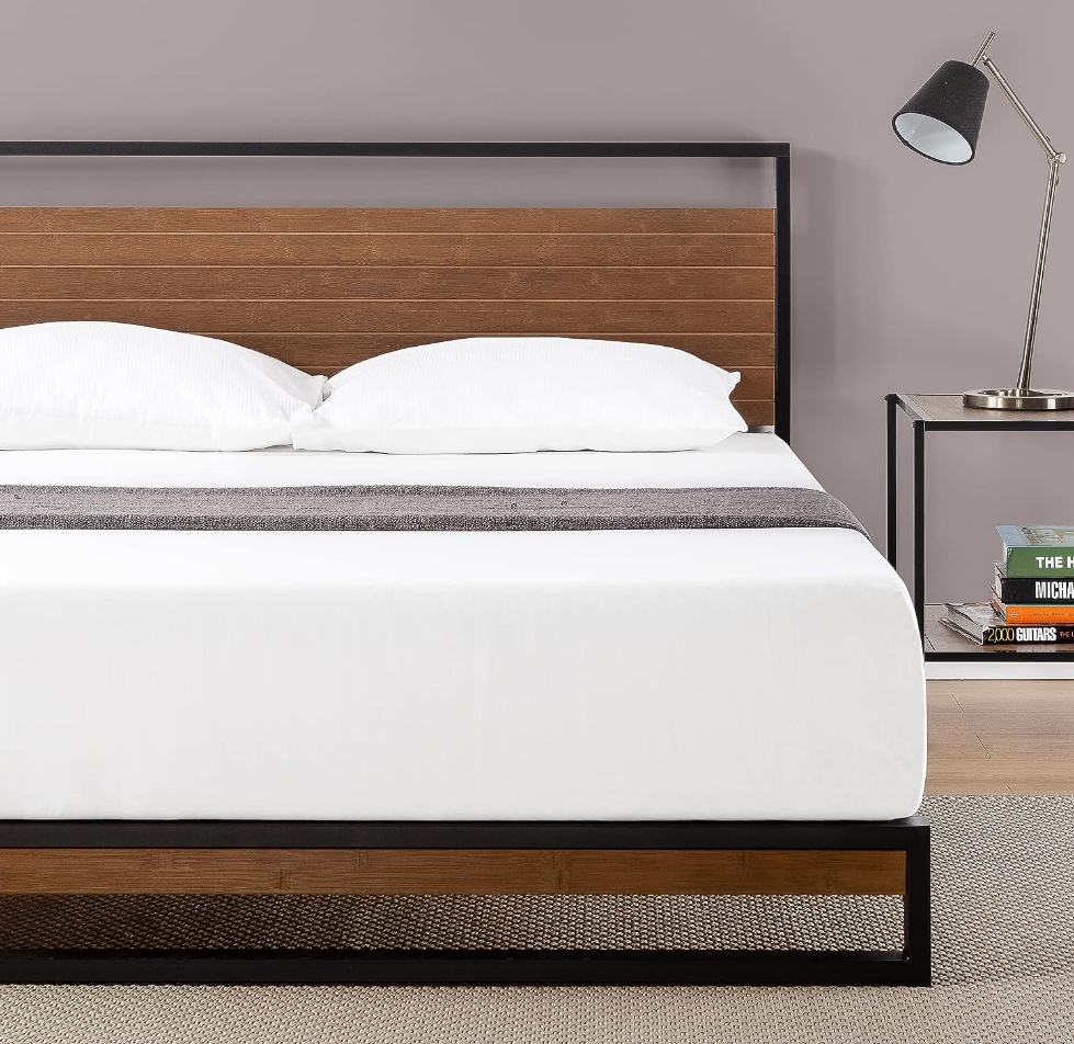 Suzanne Metal and Bamboo Bed Frame Zinus