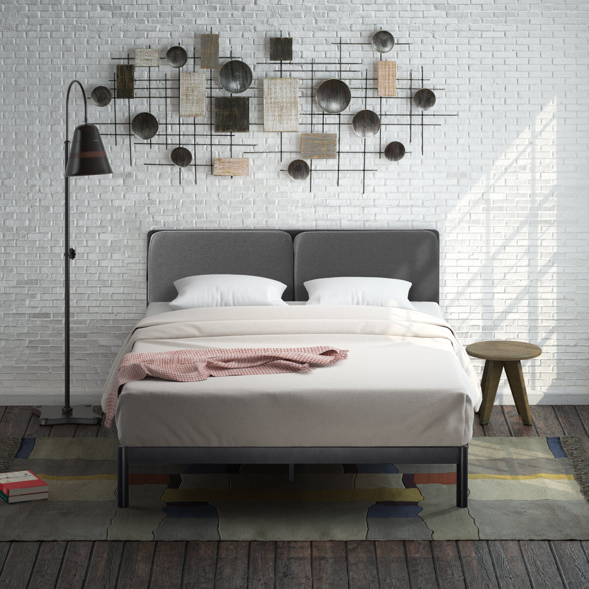 Avery Metal Bed Frame with Reclining Headboard Zinus