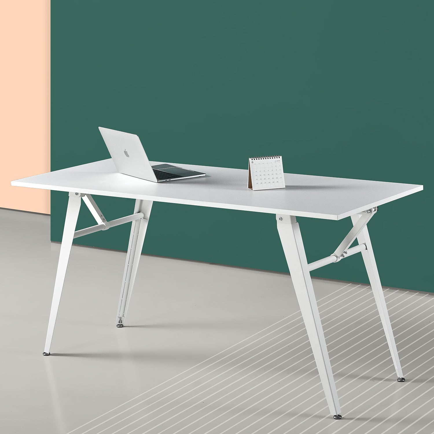 Lindy White Metal Folding Desk
